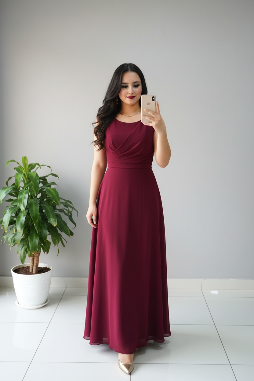 Vestido Vino Clásico cod.588