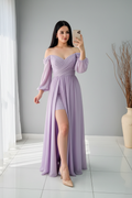 Vestido Lila Off-Shoulder cod.V339