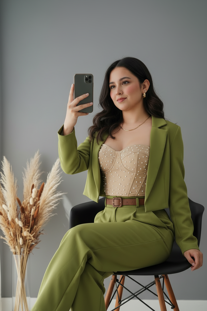 Conjunto de 2 piezas, bleizer corto más pantalón formal cod.127
