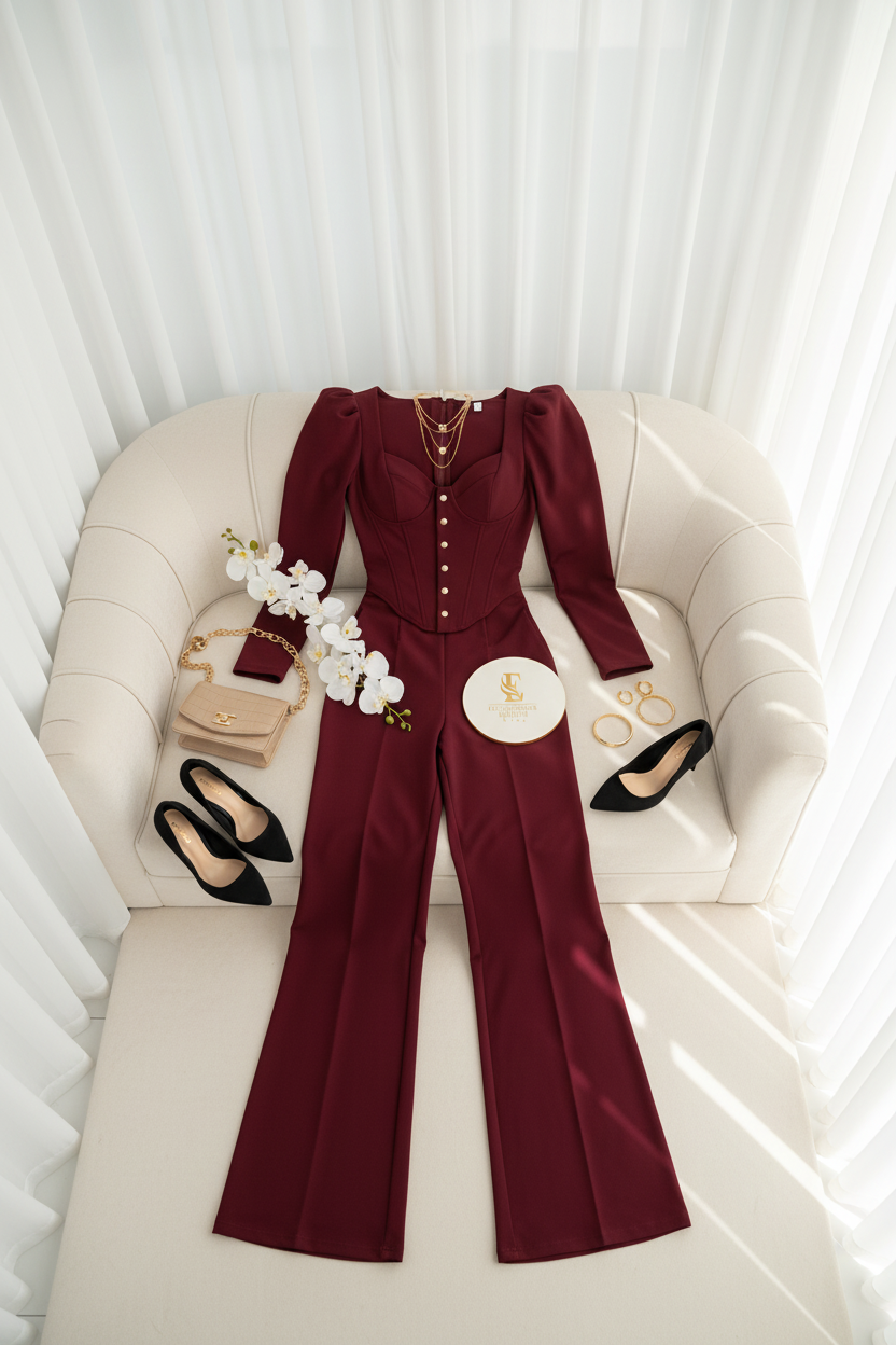 Conjunto Elegante Borgoña cod.326