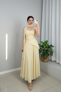 Vestido Midi Amarillo Pastel Halter cod.00124