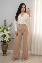 Blusa Blanca | Wrap V-Neck Manga Larga cod.B518