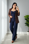 Conjunto Azul Marino con Blazer Café cod.750