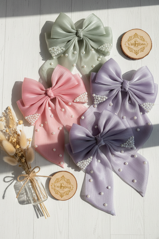 Lacitos con Perlas - Pearls Tail Bows cod.003