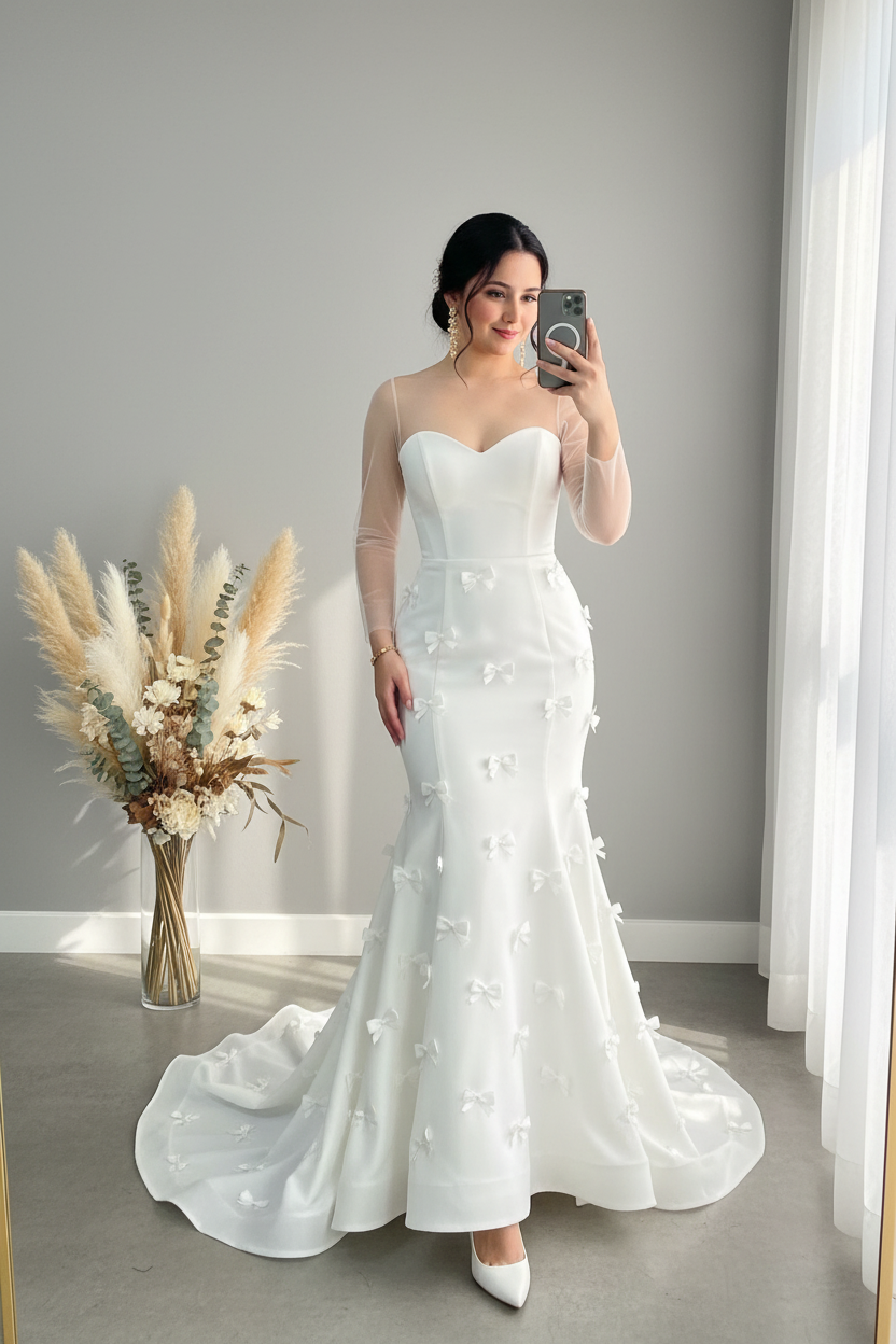 Vestido de Novia Sirena con Lazos D cod.V360