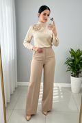 Conjunto Dos Piezas Beige Champagne  cod.878