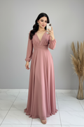 Vestido Rosa Palo Romántico cod.587