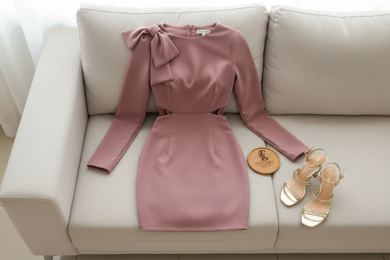 Vestido mini en palo de rosa cod.465