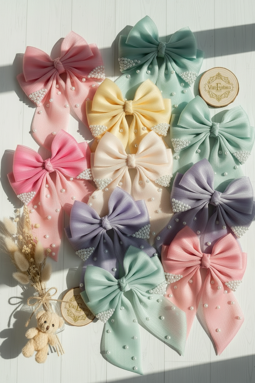 Lacitos con Perlas - Pearls Tail Bows cod.003