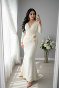 Gown Ivory Rosa 3D Sirena cod.V739