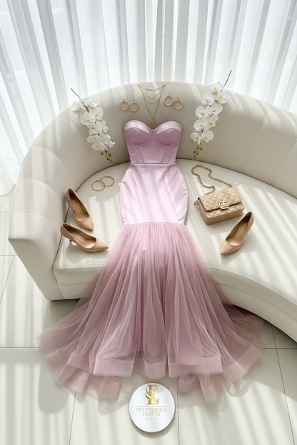 Hermoso vestido formal corte sirena cod.290
