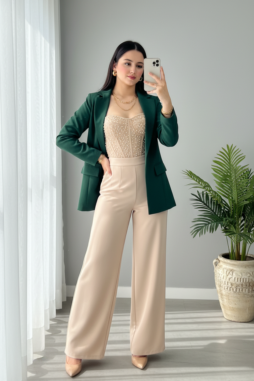 Blazer Estructurado Verde Esmeralda cod.0057