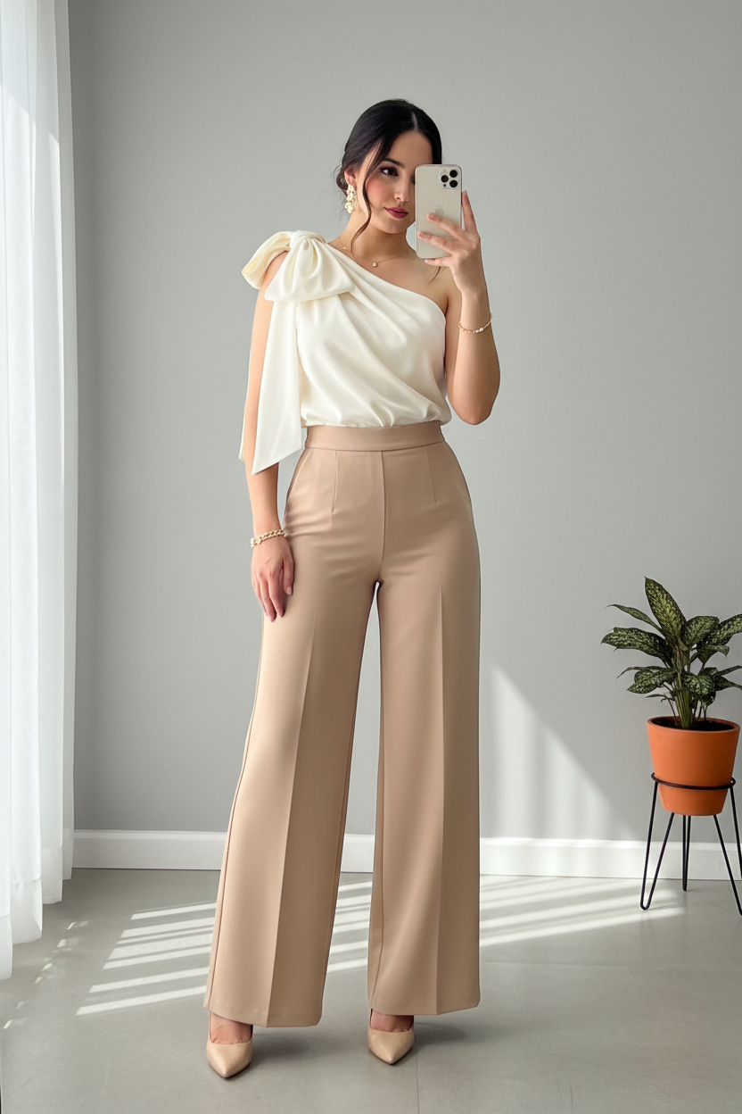 Conjunto Dos Piezas Blanco & Beige cod.002