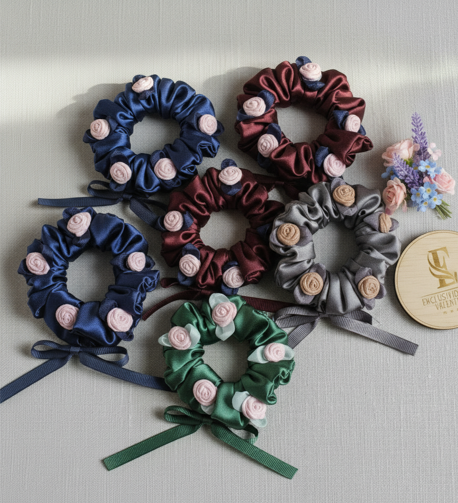 Scrunchies decorado con flor cod. 876