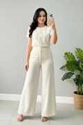 Conjunto Ivory Lace-Up & Palazzo cod.574