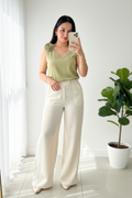 Set Salvia · Top Rosa 3D y Palazzo Crema cod.C271