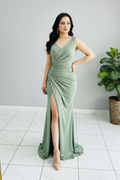 Vestido Sage Green Ruched cod.705
