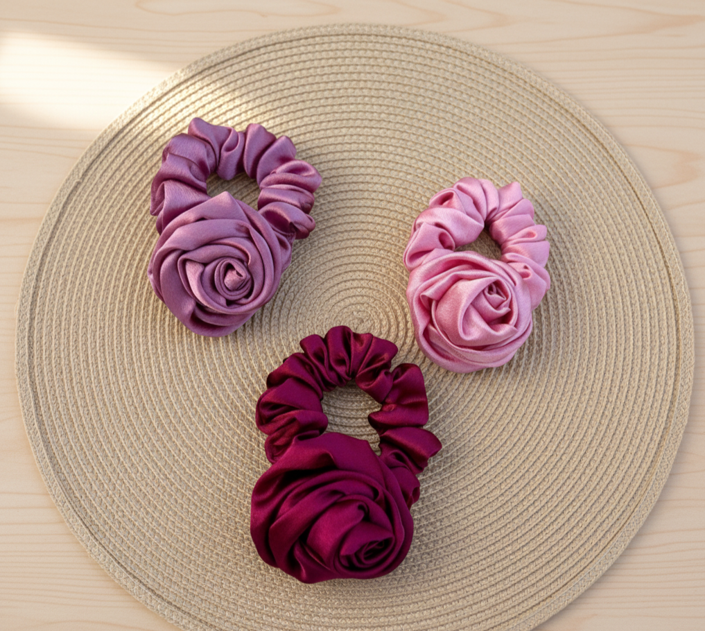 Scrunchies de flor