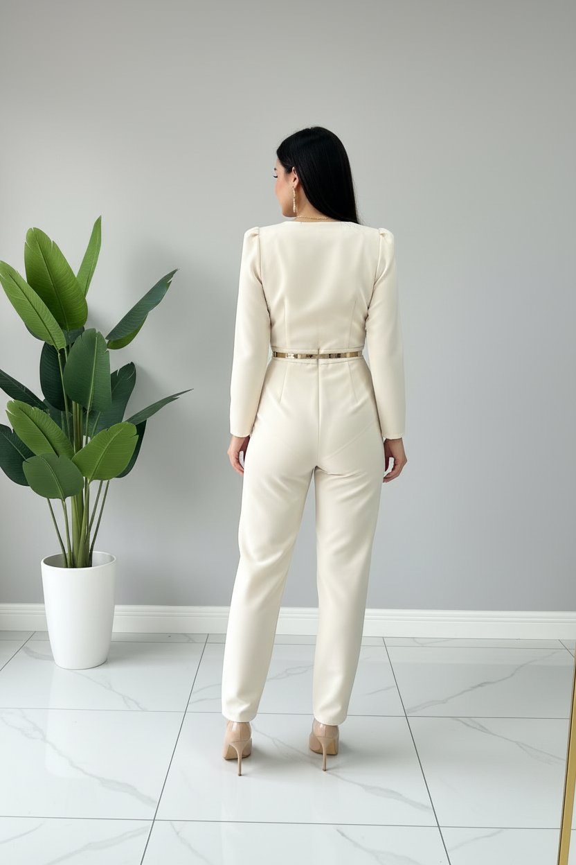 Enterizo  con Volante Diagonal, formal y elegante cod.398