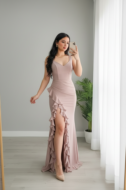Vestido Mauve Ruffle cod.706