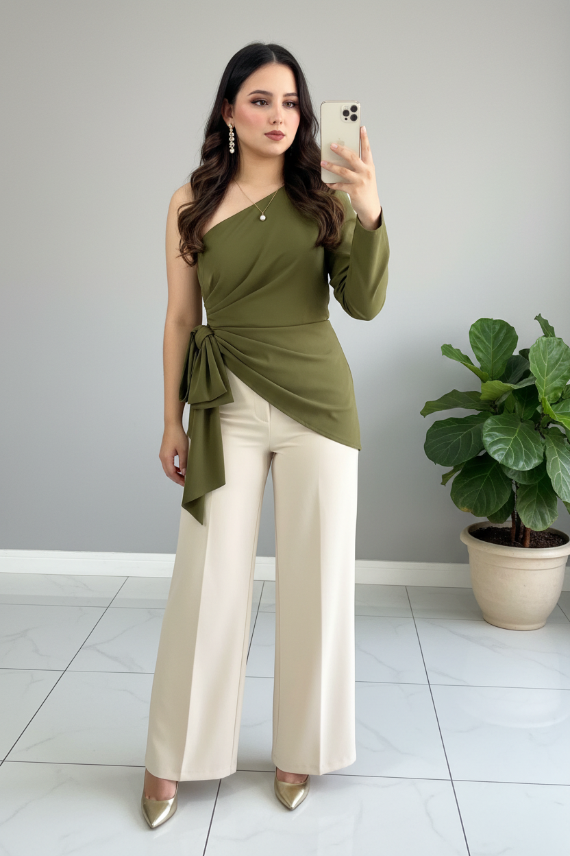 Conjunto Olive Bow & Cream cod.598