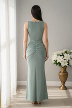 Conjunto Verde Salvia Corset Perlas Rosa | CS-012