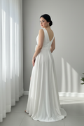 Vestido Blanco Flor Línea A cod.907