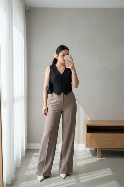 Pantalón sastre en color taupe cod.119