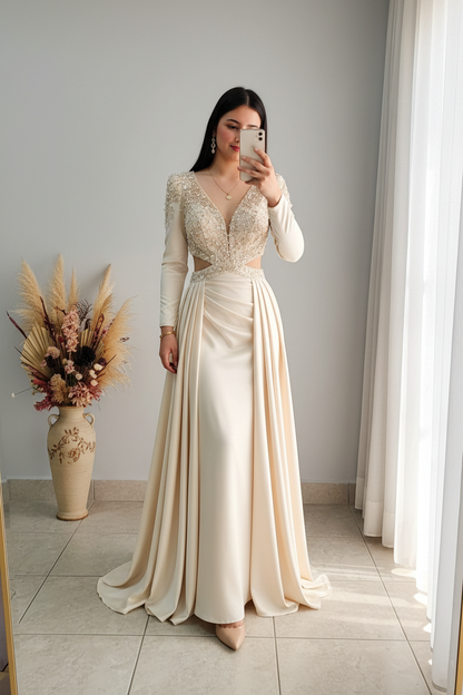 Vestido Champagne · Bordado Couture cod.V256