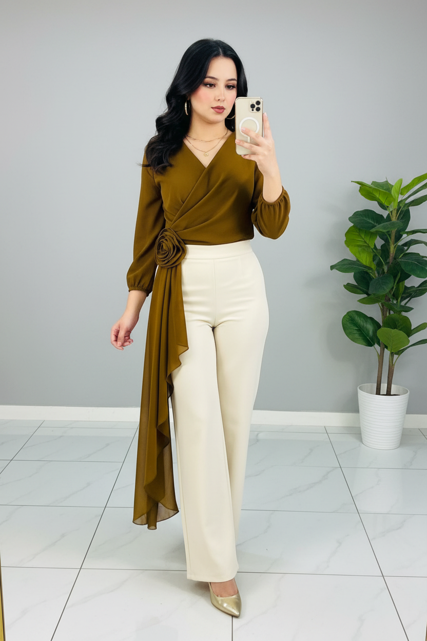 Blusa Olive Rose Wrap cod.593