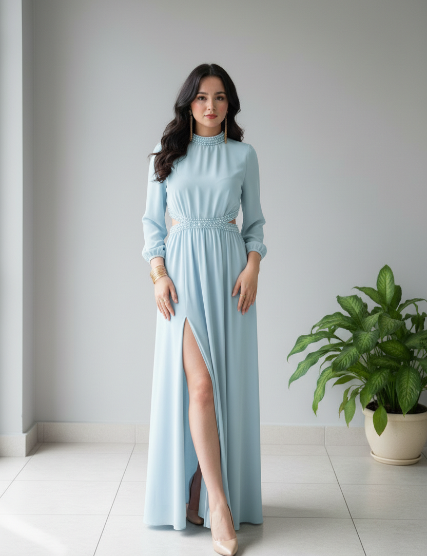 Vestido largo elegante cod.264