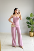 Jumpsuit Rosa Palo Corset Sweetheart con Rosa D cod.422