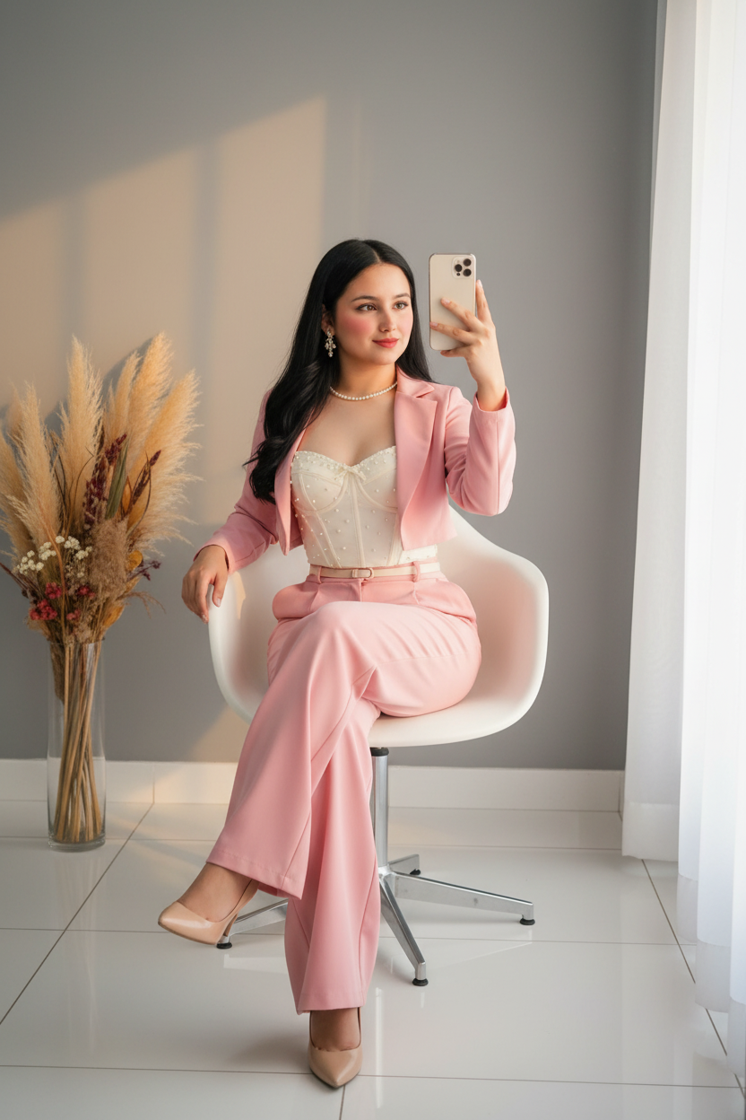 Conjunto Rose Poudré Blazer & Corset cod.C219