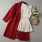 Outfits completo blusita, falda corta más abrigo cod.11134