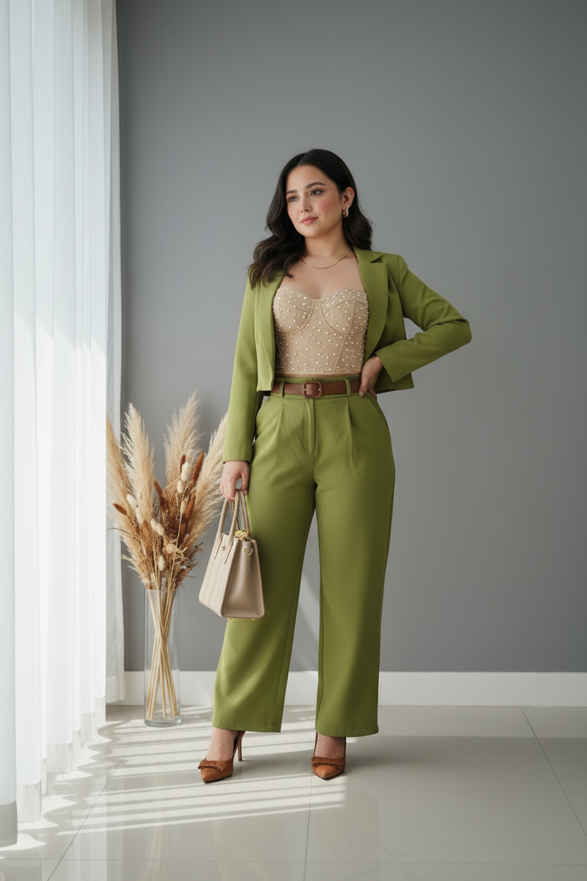 Conjunto de 2 piezas, bleizer corto más pantalón formal cod.127