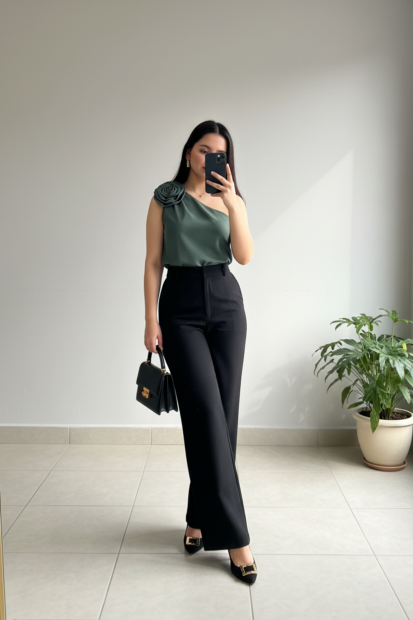 Outfits pantalón sastre formal más blusita cod.224