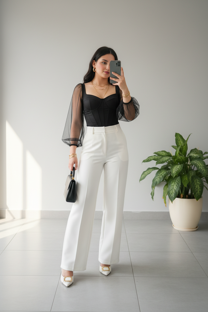 Conjunto formal pantalón sastre más corset cod.222