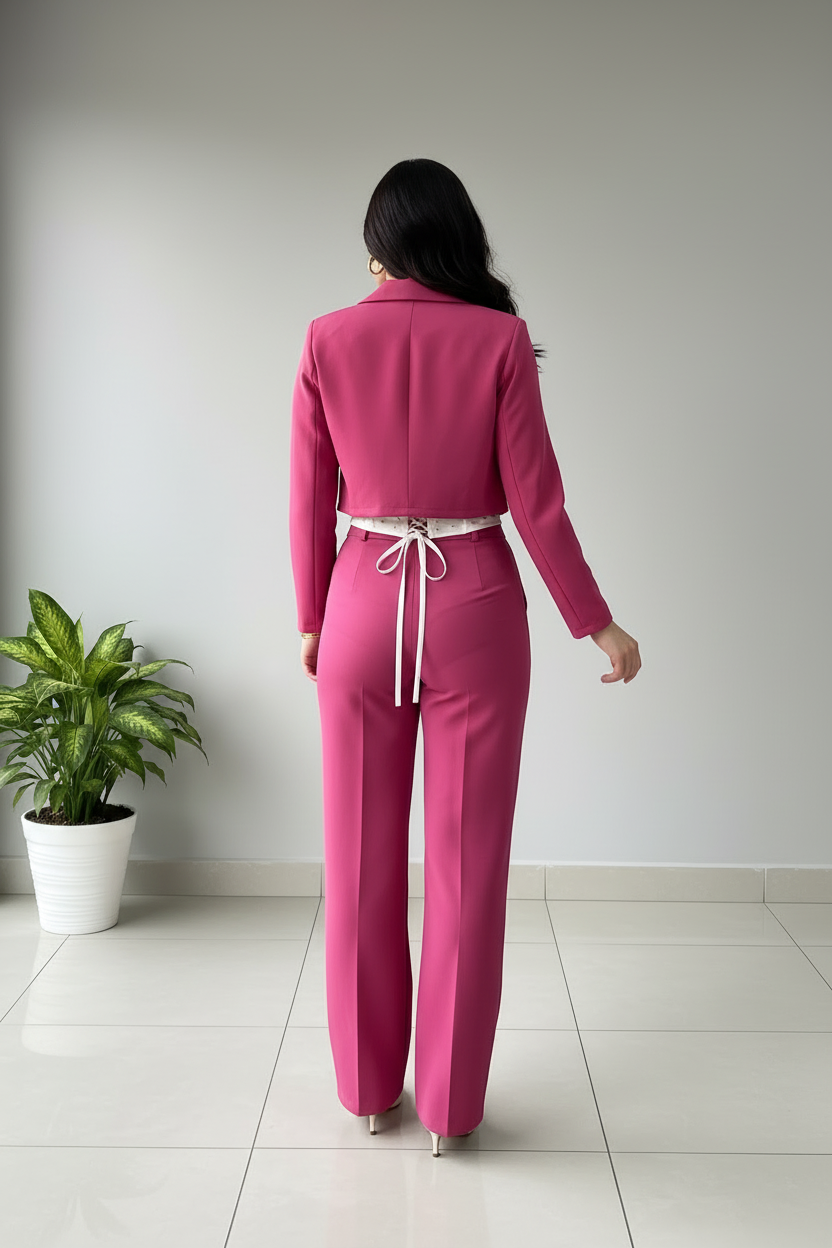 Set de 3 piezas, bleizer, corset más pantalón formal cod.176