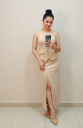 Conjunto Elegante - Chaleco Strapless y Falda con Abertura | Cod.1011