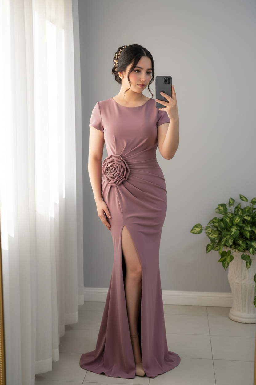 Vestido Rosa Palo Rosa 3D Sirena cod.003