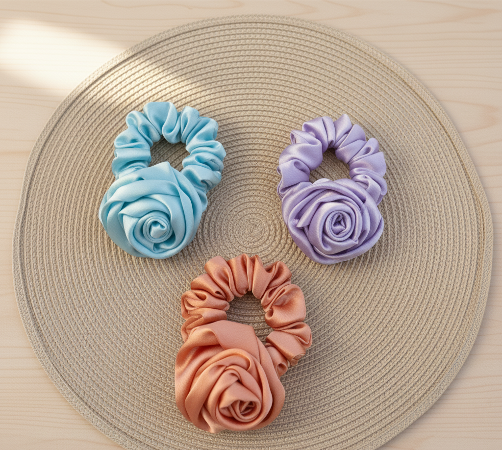 Scrunchies de flor