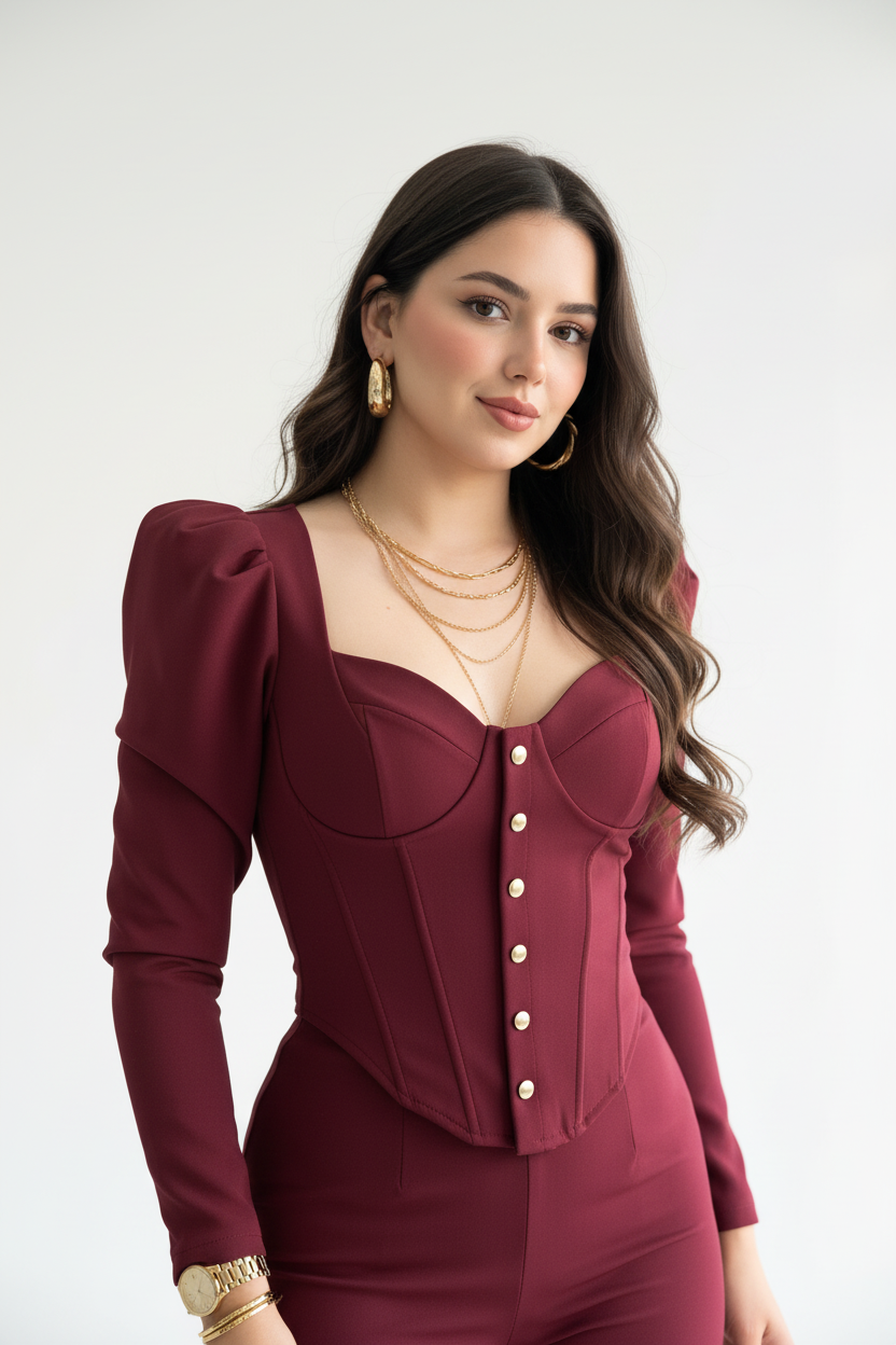 Conjunto Elegante Borgoña cod.326