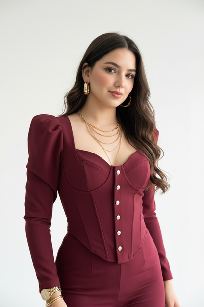 Conjunto Elegante Borgoña cod.326