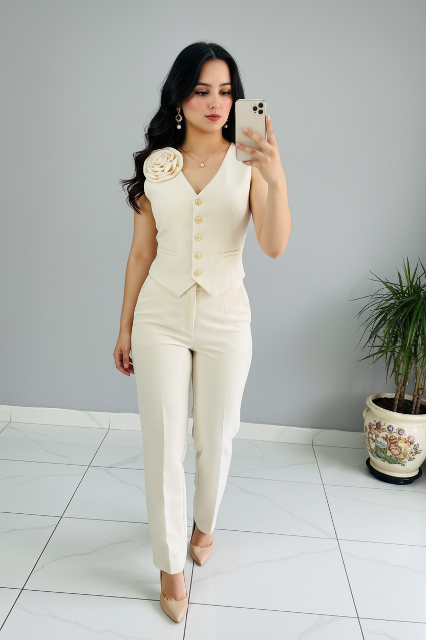 Conjunto Ivory Rose Vesta cod.581