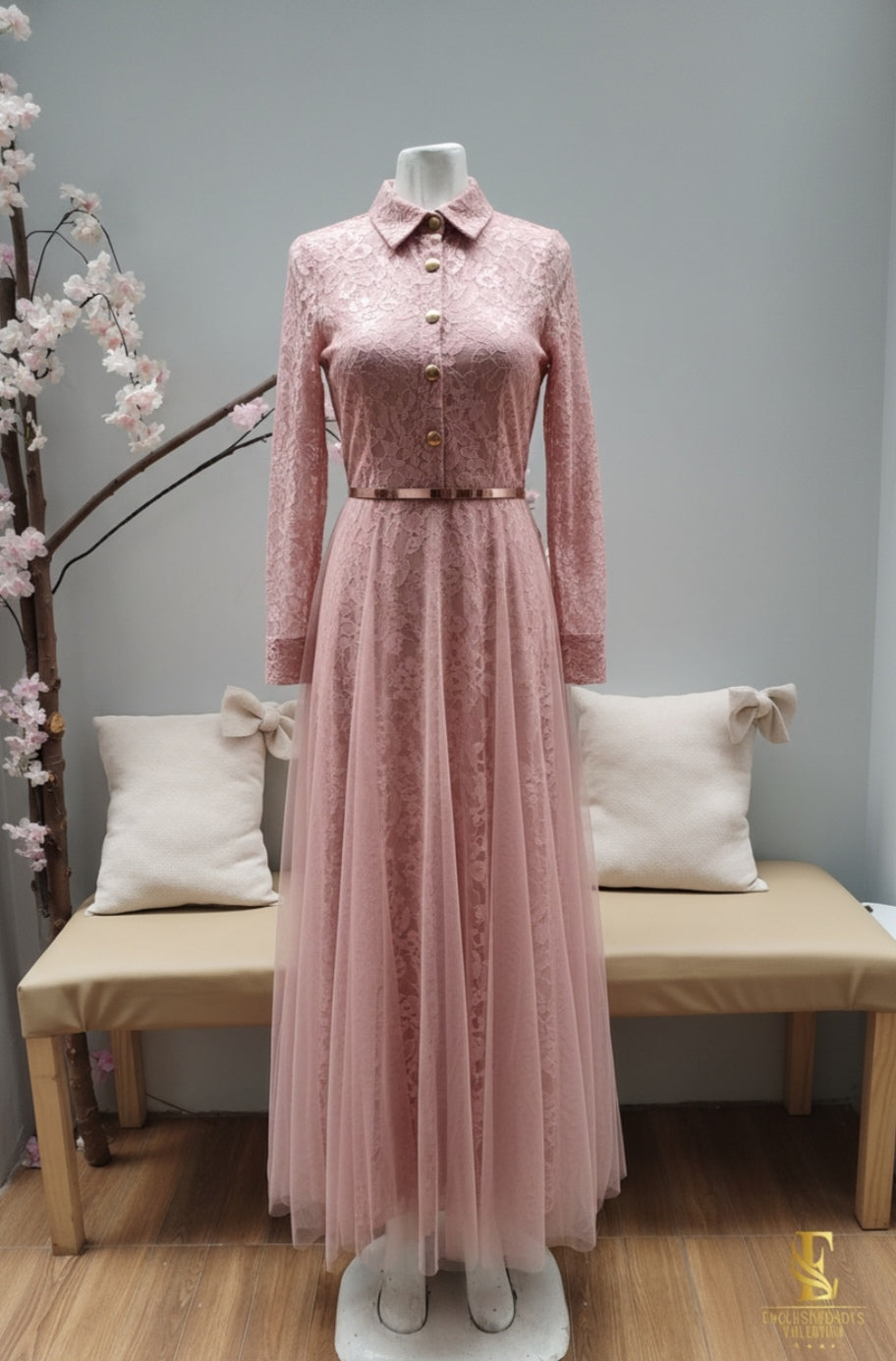 Vestido Rosa Palo · Tul y Encaje cod.V262