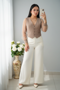 Conjunto Beige  y cream cod.C539