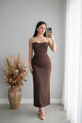 Vestido Chocolate Corset Strapless cod.V418