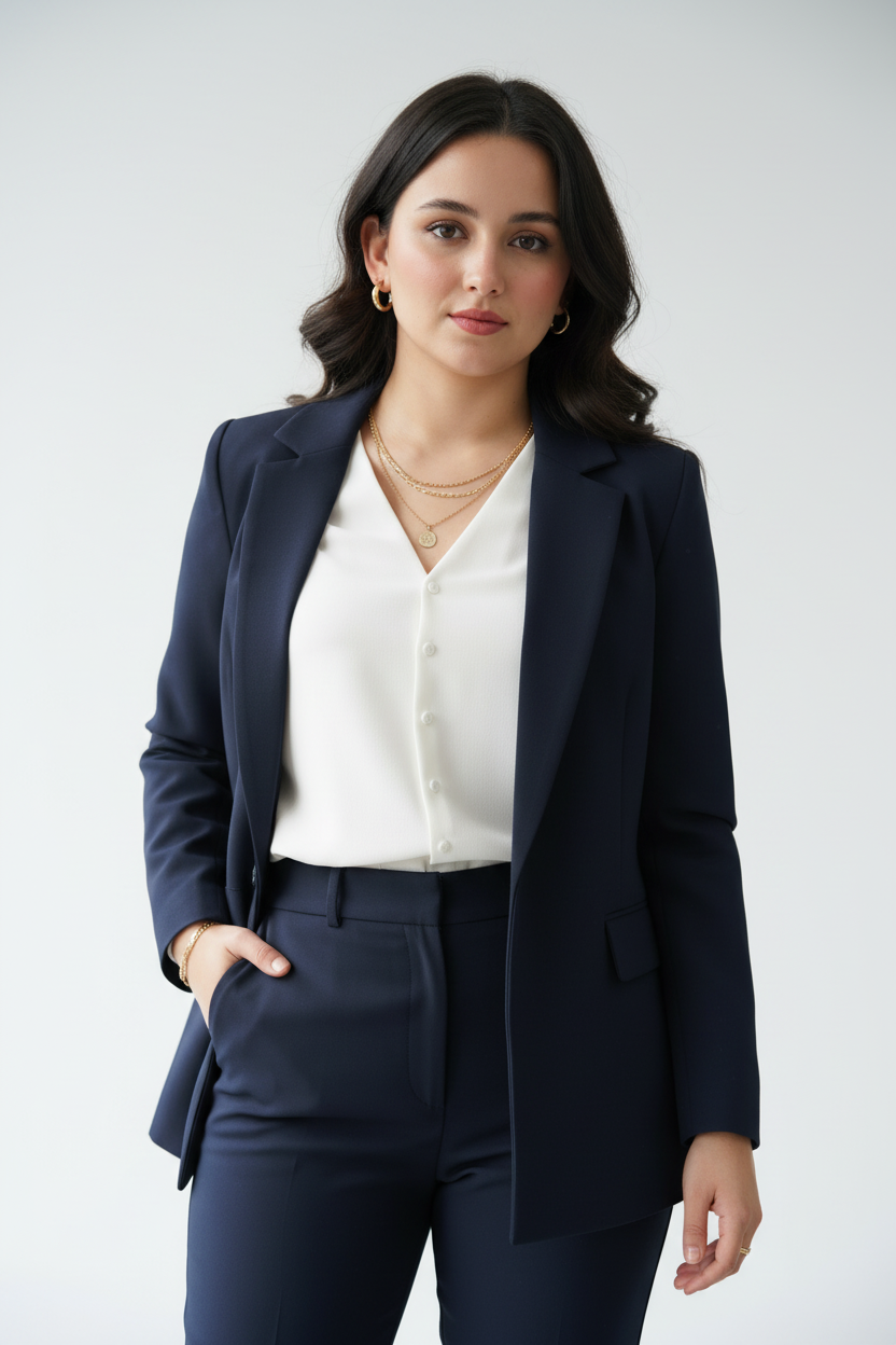 Conjunto Sastre Azul Marino: Blazer + Pantalón - Ejecutivo y Elegante cod.317