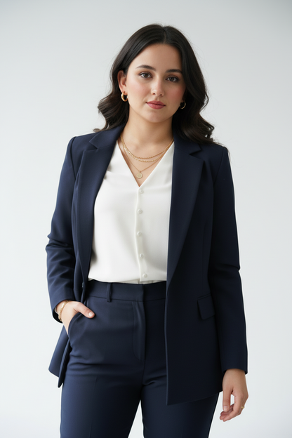 Conjunto Sastre Azul Marino: Blazer + Pantalón - Ejecutivo y Elegante cod.317