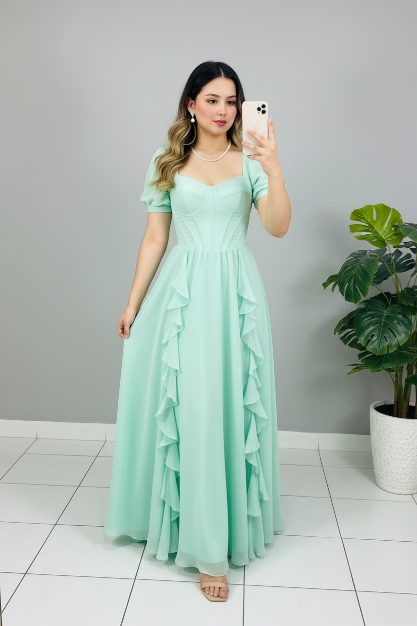 Vestido Menta Primavera cod.586